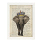 Poster de Elefante con corona. Láminas de elefantes con definiciones. Diseño con imágenes de elefantes y textos.-Artwork-Nacnic-A3-Marco Blanco-Nacnic Estudio SL