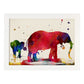 Poster de Elefante Padre e hijo con diseño acuarela. Mix de láminas con estilo acuarela-Artwork-Nacnic-A3-Marco Blanco-Nacnic Estudio SL