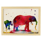 Poster de Elefante Padre e hijo con diseño acuarela. Mix de láminas con estilo acuarela-Artwork-Nacnic-A3-Marco Madera clara-Nacnic Estudio SL