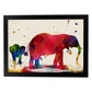 Poster de Elefante Padre e hijo con diseño acuarela. Mix de láminas con estilo acuarela-Artwork-Nacnic-A4-Marco Negro-Nacnic Estudio SL
