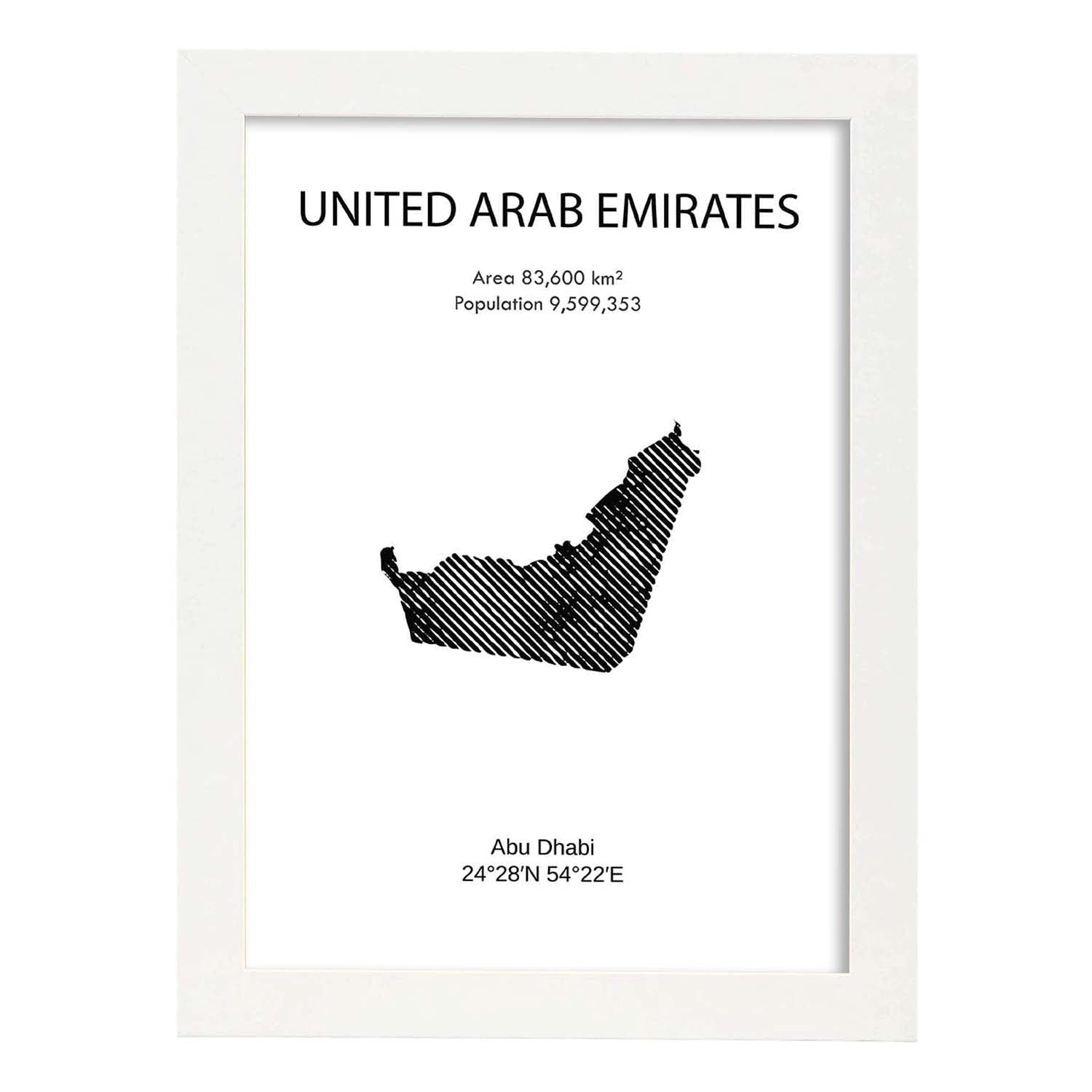 Poster de Emiratos Árabes. Láminas de paises y continentes del mundo.-Artwork-Nacnic-A3-Marco Blanco-Nacnic Estudio SL