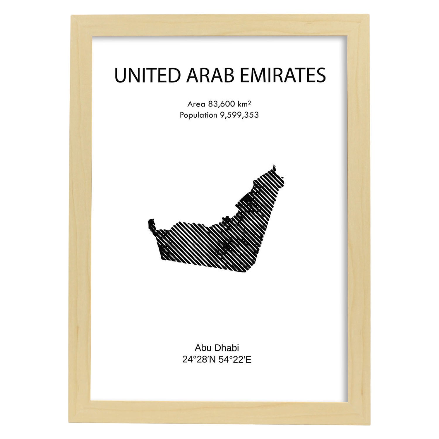 Poster de Emiratos Árabes. Láminas de paises y continentes del mundo.-Artwork-Nacnic-A3-Marco Madera clara-Nacnic Estudio SL