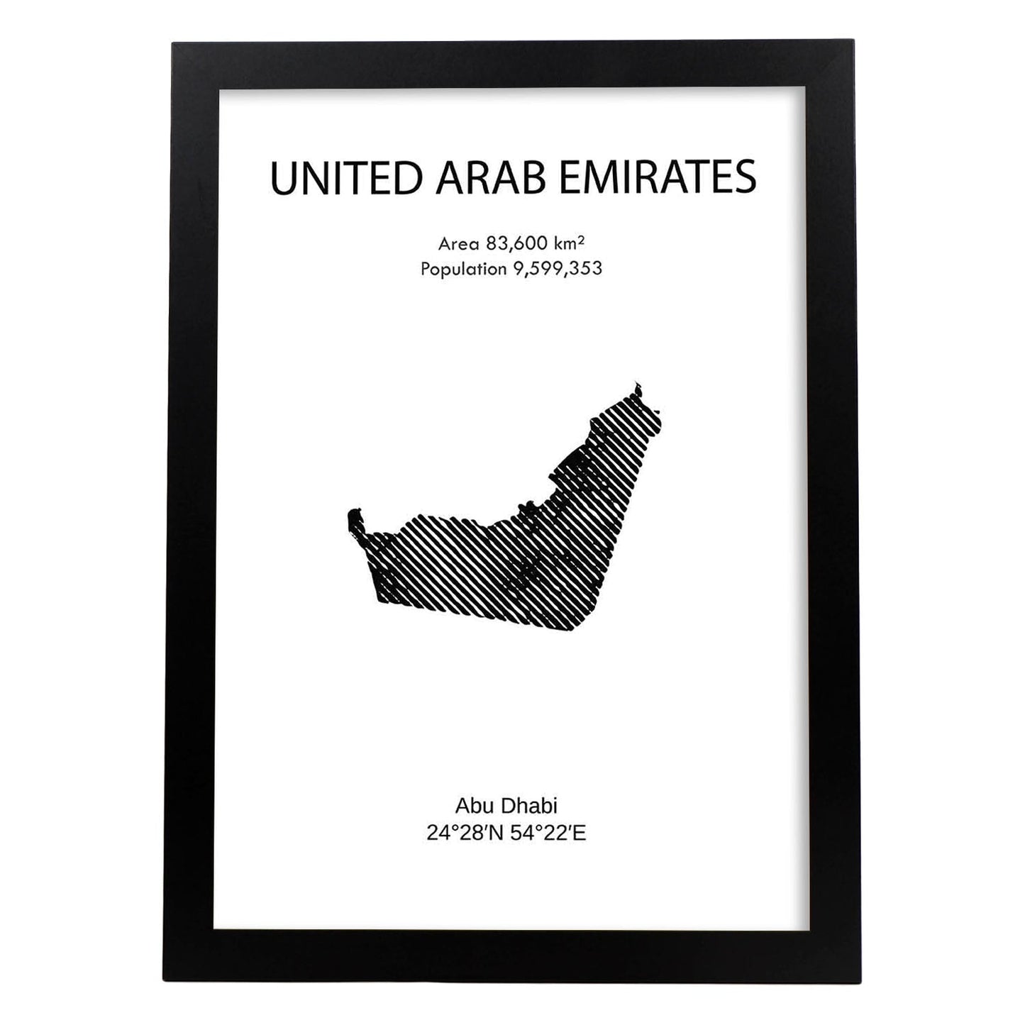 Poster de Emiratos Árabes. Láminas de paises y continentes del mundo.-Artwork-Nacnic-A3-Marco Negro-Nacnic Estudio SL