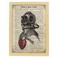 Poster de Escafandra enamorada.Láminas vintage para Posters con diseño vintage y definiciones.-Artwork-Nacnic-A4-Marco Madera clara-Nacnic Estudio SL