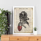 Poster de Escafandra enamorada.Láminas vintage para Posters con diseño vintage y definiciones.-Artwork-Nacnic-Nacnic Estudio SL