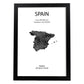 Poster de España. Láminas de paises y continentes del mundo.-Artwork-Nacnic-A3-Marco Negro-Nacnic Estudio SL
