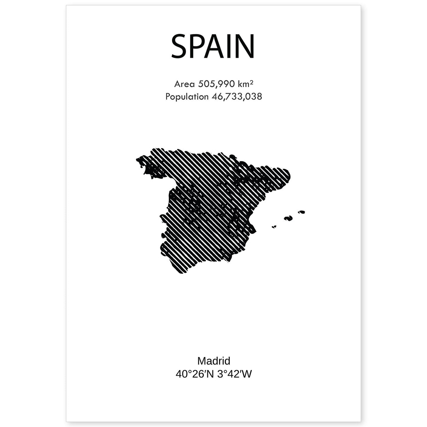 Poster de España. Láminas de paises y continentes del mundo.-Artwork-Nacnic-A4-Sin marco-Nacnic Estudio SL