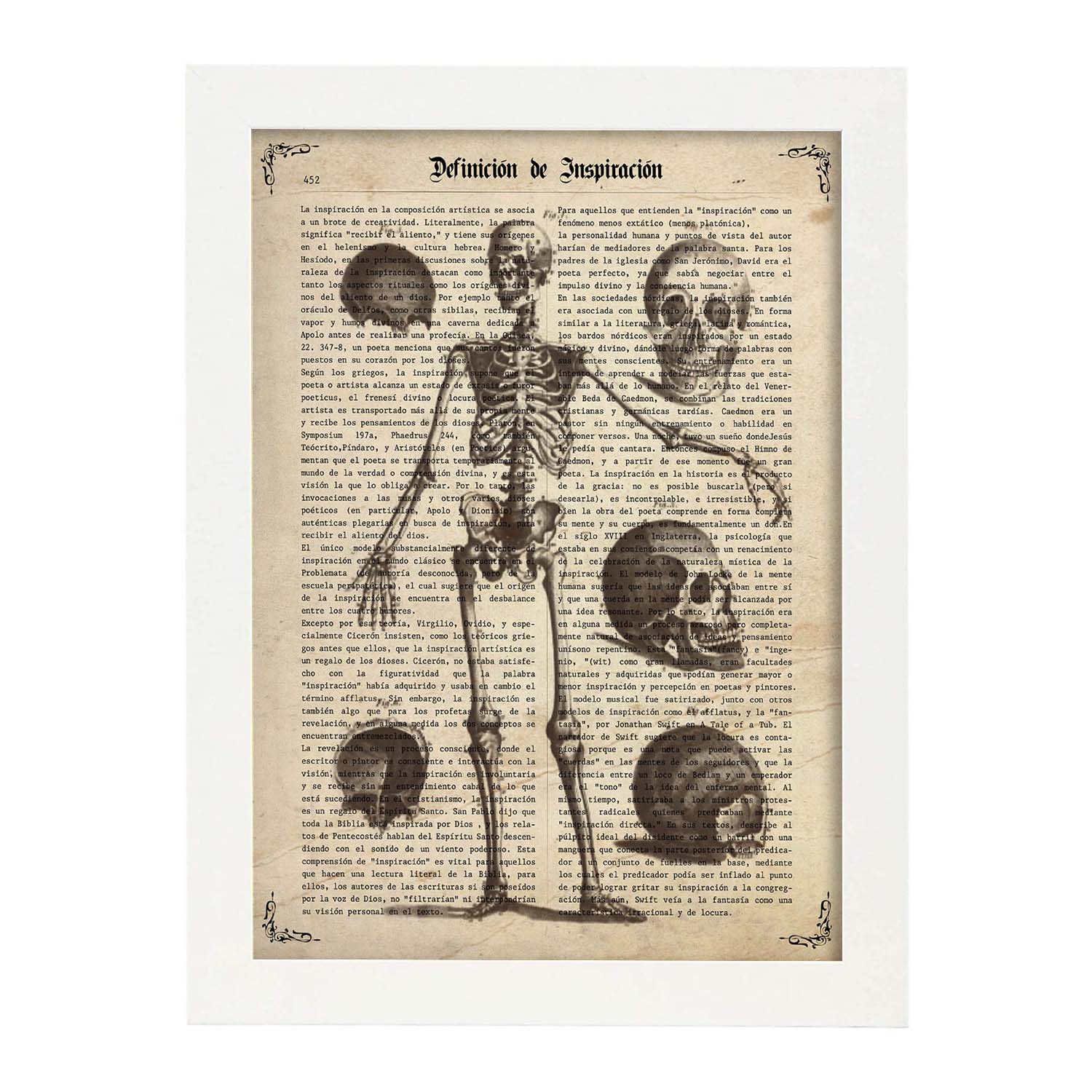 Poster de Esqueleto y partes. Láminas de calaveras. Decoración de hogar.-Artwork-Nacnic-Nacnic Estudio SL