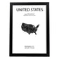 Poster de Estados Unidos. Láminas de paises y continentes del mundo.-Artwork-Nacnic-A3-Marco Negro-Nacnic Estudio SL