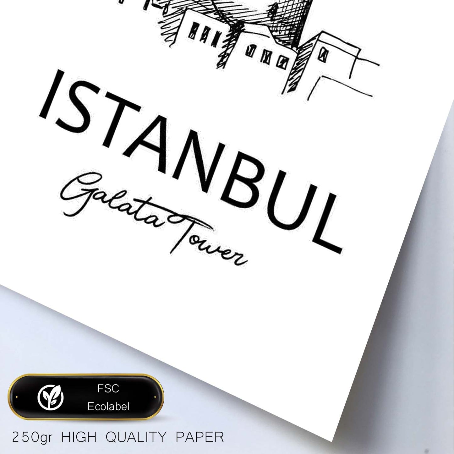 Poster de Estambul - Torre galata. Láminas con monumentos de ciudades.-Artwork-Nacnic-Nacnic Estudio SL