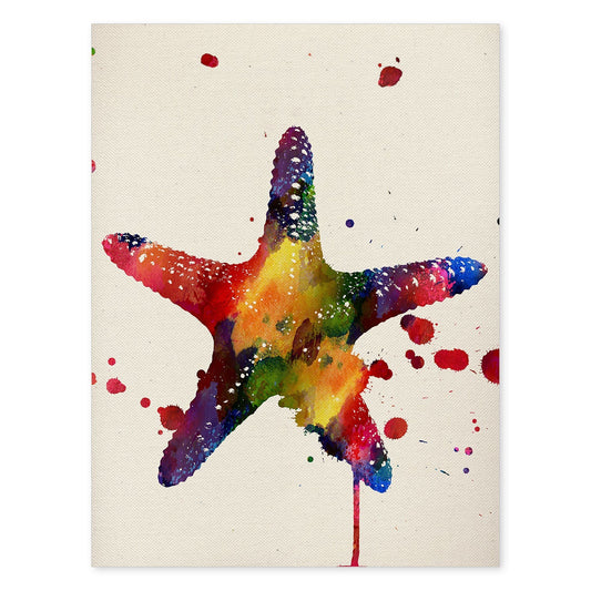 Poster de Estrella de mar con diseño acuarela. Mix de láminas con estilo acuarela-Artwork-Nacnic-A4-Sin marco-Nacnic Estudio SL