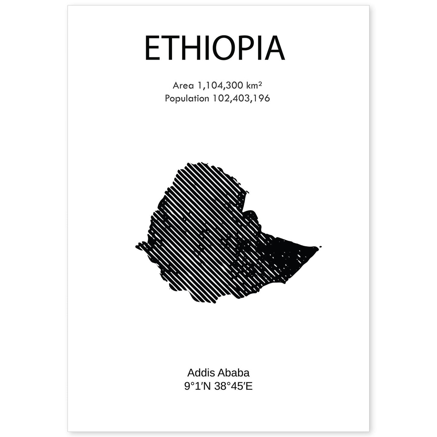 Poster de Etiopía. Láminas de paises y continentes del mundo.-Artwork-Nacnic-A4-Sin marco-Nacnic Estudio SL