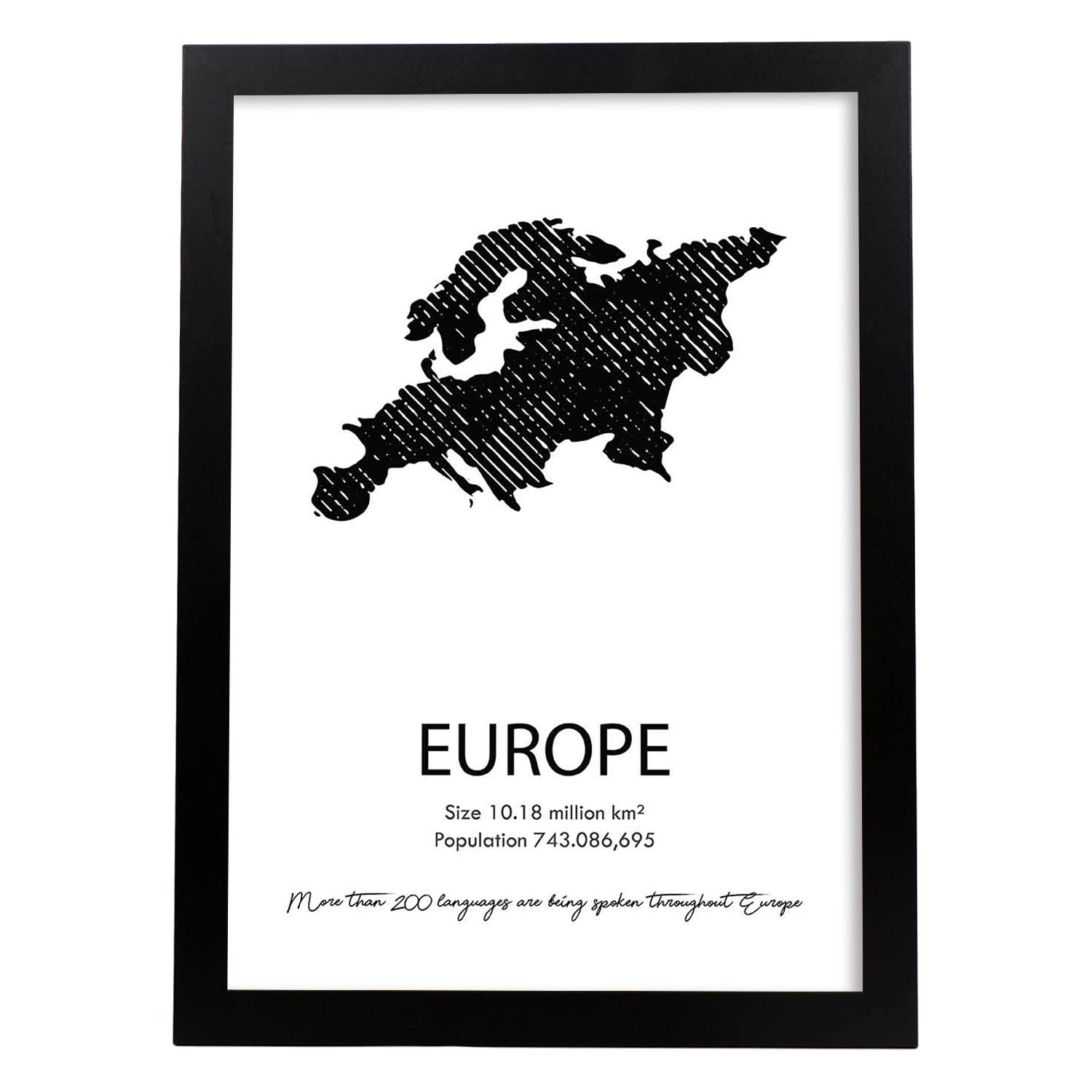 Poster de Europe. Láminas de paises y continentes del mundo.-Artwork-Nacnic-A3-Marco Negro-Nacnic Estudio SL