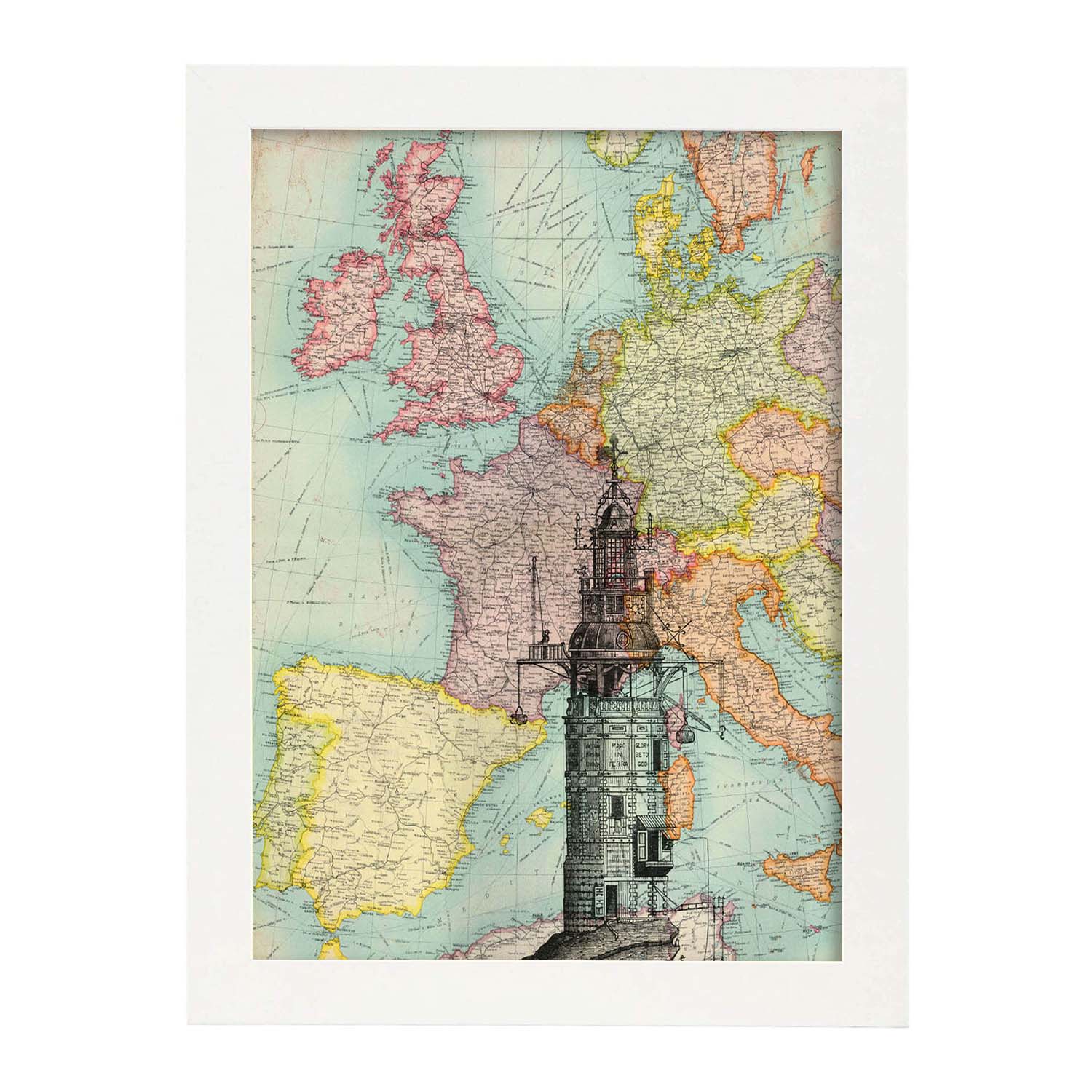 Poster de Faro en Africa. Láminas de mapas del mundo. Decoración con mapas e imágenes vintage.-Artwork-Nacnic-Nacnic Estudio SL