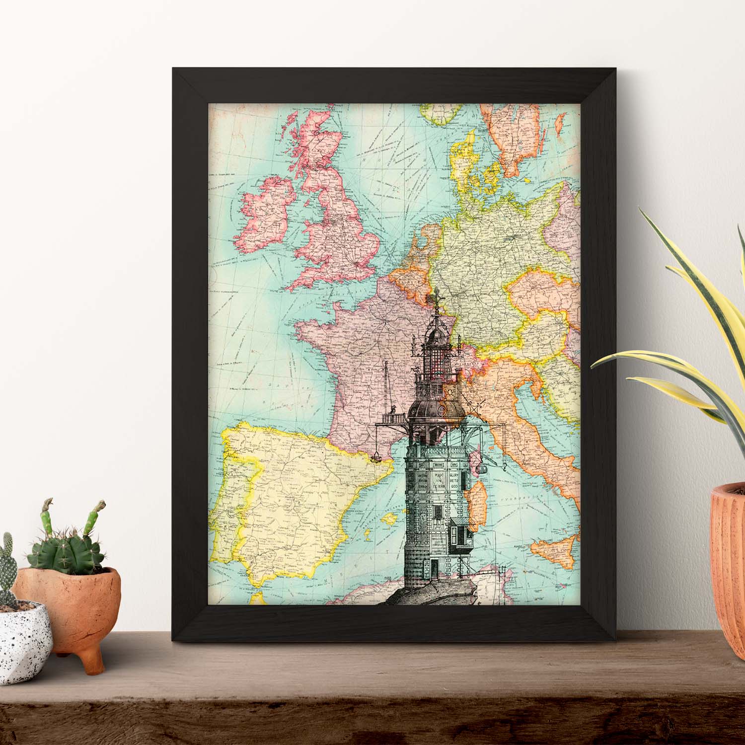 Poster de Faro en Africa. Láminas de mapas del mundo. Decoración con mapas e imágenes vintage.-Artwork-Nacnic-Nacnic Estudio SL