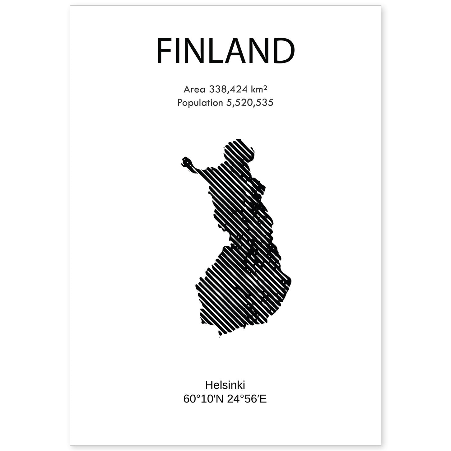 Poster de Finlandia. Láminas de paises y continentes del mundo.-Artwork-Nacnic-A4-Sin marco-Nacnic Estudio SL