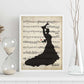 Poster de Flamenca sobre partitura. Láminas de imágenes con partituras. Diseño de música para el hogar.-Artwork-Nacnic-Nacnic Estudio SL
