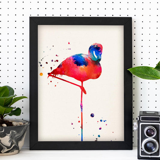 Poster de Flamenco con diseño acuarela. Mix de láminas con estilo acuarela-Artwork-Nacnic-Nacnic Estudio SL