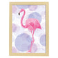Poster de flamencos. Lámina Flamenco dulce con imágenes de flamencos sobre fondo colorido. Posters de aves con diseño.-Artwork-Nacnic-A4-Marco Madera clara-Nacnic Estudio SL