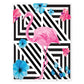 Poster de flamencos. Lámina Flamenco floral con imágenes de flamencos sobre fondo colorido. Posters de aves con diseño.-Artwork-Nacnic-A4-Sin marco-Nacnic Estudio SL