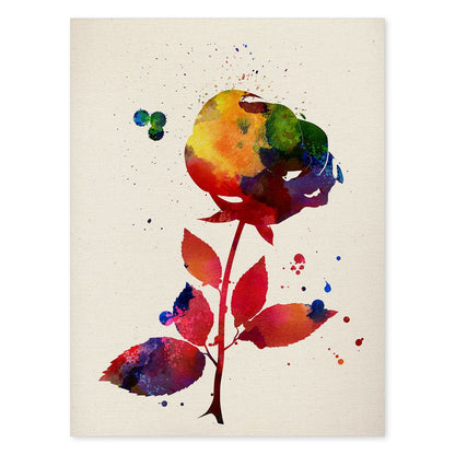Poster de Flor con diseño acuarela. Mix de láminas con estilo acuarela-Artwork-Nacnic-A4-Sin marco-Nacnic Estudio SL