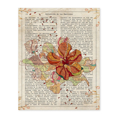 Poster de Flores naranjas. Láminas de flores diseñadas con estilo antiguo. Diseño de botánica y plantas.-Artwork-Nacnic-A4-Sin marco-Nacnic Estudio SL