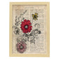 Poster de Flores roja y rosa. Láminas de flores diseñadas con estilo antiguo. Diseño de botánica y plantas.-Artwork-Nacnic-A4-Marco Madera clara-Nacnic Estudio SL