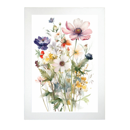 Póster Acuarela de Flores Silvestres