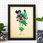 Poster de flores vintage. Lámina lupin negro con diseño vintage.-Artwork-Nacnic-Nacnic Estudio SL