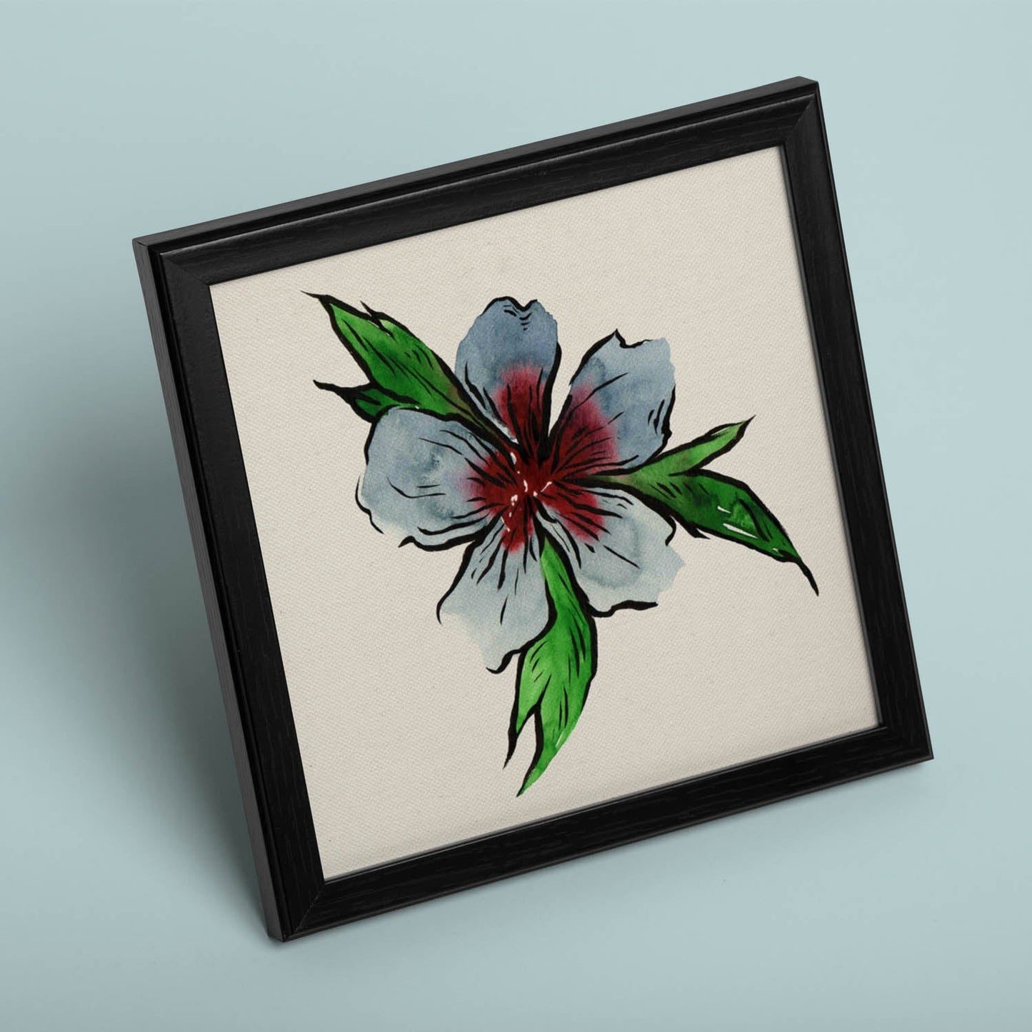 Poster de flores y naturaleza. Lámina cuadrada Bonita flor, ilustrada con dibujos a color.-Artwork-Nacnic-Nacnic Estudio SL