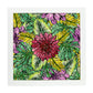 Poster de flores y naturaleza. Lámina cuadrada Estampado en flor, ilustrada con dibujos a color.-Artwork-Nacnic-25x25 cm-Marco Blanco-Nacnic Estudio SL
