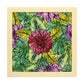 Poster de flores y naturaleza. Lámina cuadrada Estampado en flor, ilustrada con dibujos a color.-Artwork-Nacnic-25x25 cm-Marco Madera clara-Nacnic Estudio SL