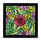 Poster de flores y naturaleza. Lámina cuadrada Estampado en flor, ilustrada con dibujos a color.-Artwork-Nacnic-25x25 cm-Marco Negro-Nacnic Estudio SL