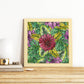 Poster de flores y naturaleza. Lámina cuadrada Estampado en flor, ilustrada con dibujos a color.-Artwork-Nacnic-Nacnic Estudio SL