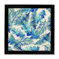 Poster de flores y naturaleza. Lámina cuadrada Hojas azules, ilustrada con dibujos a color.-Artwork-Nacnic-25x25 cm-Marco Negro-Nacnic Estudio SL