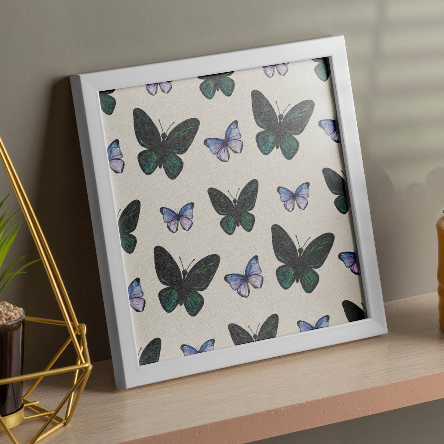 Poster de flores y naturaleza. Lámina cuadrada Mariposas mil, ilustrada con dibujos a color.-Artwork-Nacnic-Nacnic Estudio SL