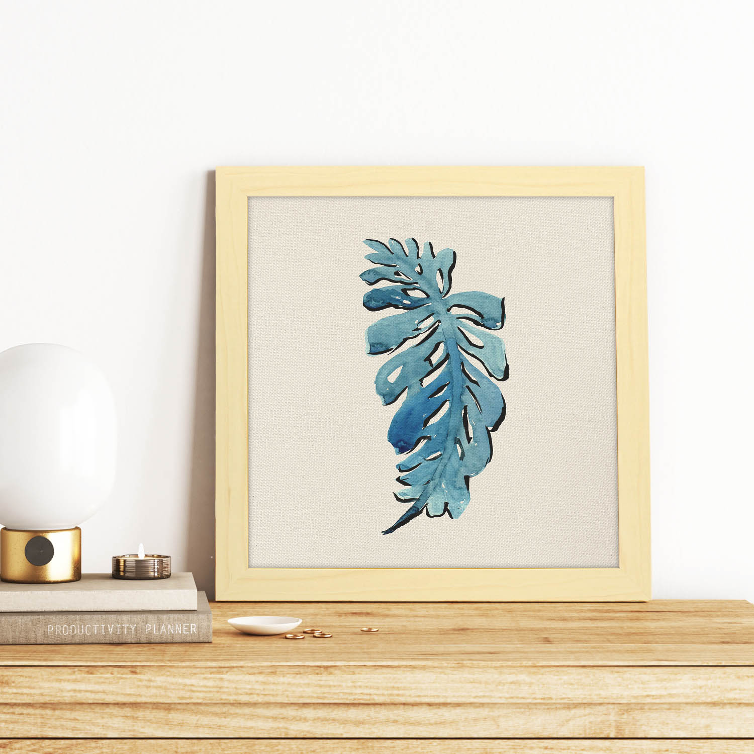 Poster de flores y naturaleza. Lámina cuadrada Mimosa claridad, ilustrada con dibujos a color.-Artwork-Nacnic-Nacnic Estudio SL