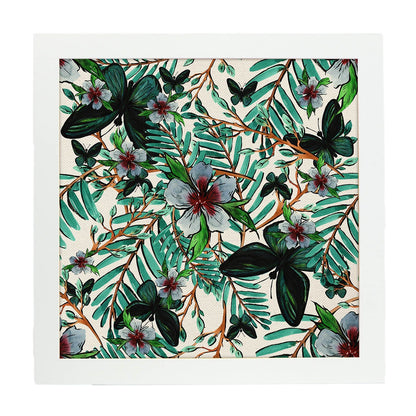 Poster de flores y naturaleza. Lámina cuadrada Primavera en color, ilustrada con dibujos a color.-Artwork-Nacnic-20x20 cm-Marco Blanco-Nacnic Estudio SL