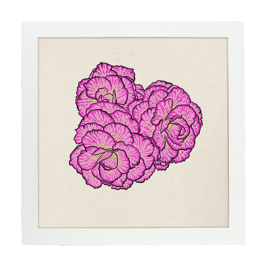Poster de flores y naturaleza. Lámina cuadrada Rositas, ilustrada con dibujos a color.-Artwork-Nacnic-20x20 cm-Marco Blanco-Nacnic Estudio SL