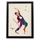 Poster de fred astaire con palo. Láminas de cine, películas, y actores. Posters de películas antiguas con estilo acuarela.-Artwork-Nacnic-A4-Marco Negro-Nacnic Estudio SL