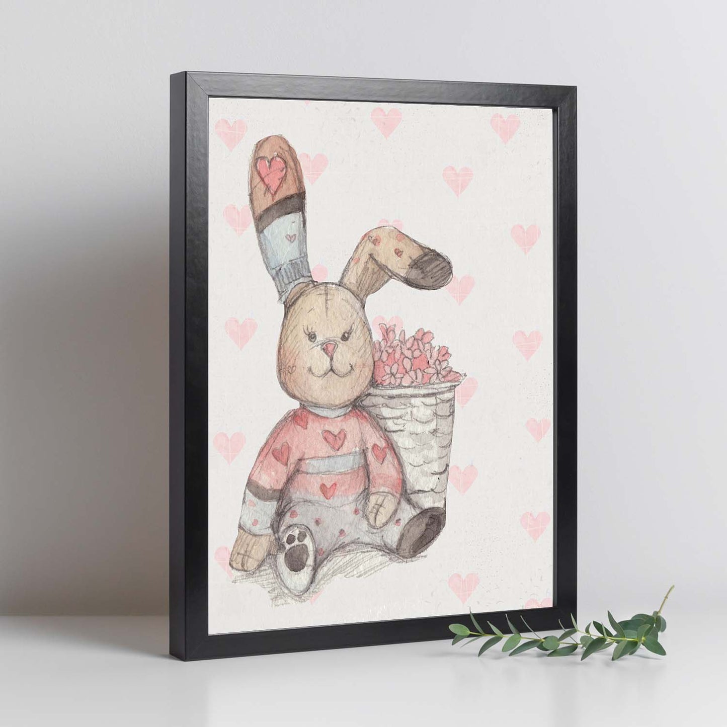 Poster de Fred y Caroline. Lámina Fred en el jardin, con ilustraciones de conejos.-Artwork-Nacnic-Nacnic Estudio SL