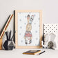 Poster de Fred y Caroline. Lámina Gustav adora las flores, con ilustraciones de conejos.-Artwork-Nacnic-Nacnic Estudio SL