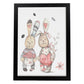 Poster de Fred y Caroline. Lámina Gustav y Caroline disfrutan del dia, con ilustraciones de conejos.-Artwork-Nacnic-A3-Marco Negro-Nacnic Estudio SL