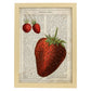 Poster de Fresas. Láminas de frutas y verduras con definiciones. Ilustraciones de alimentacion vegetariana.-Artwork-Nacnic-A4-Marco Madera clara-Nacnic Estudio SL