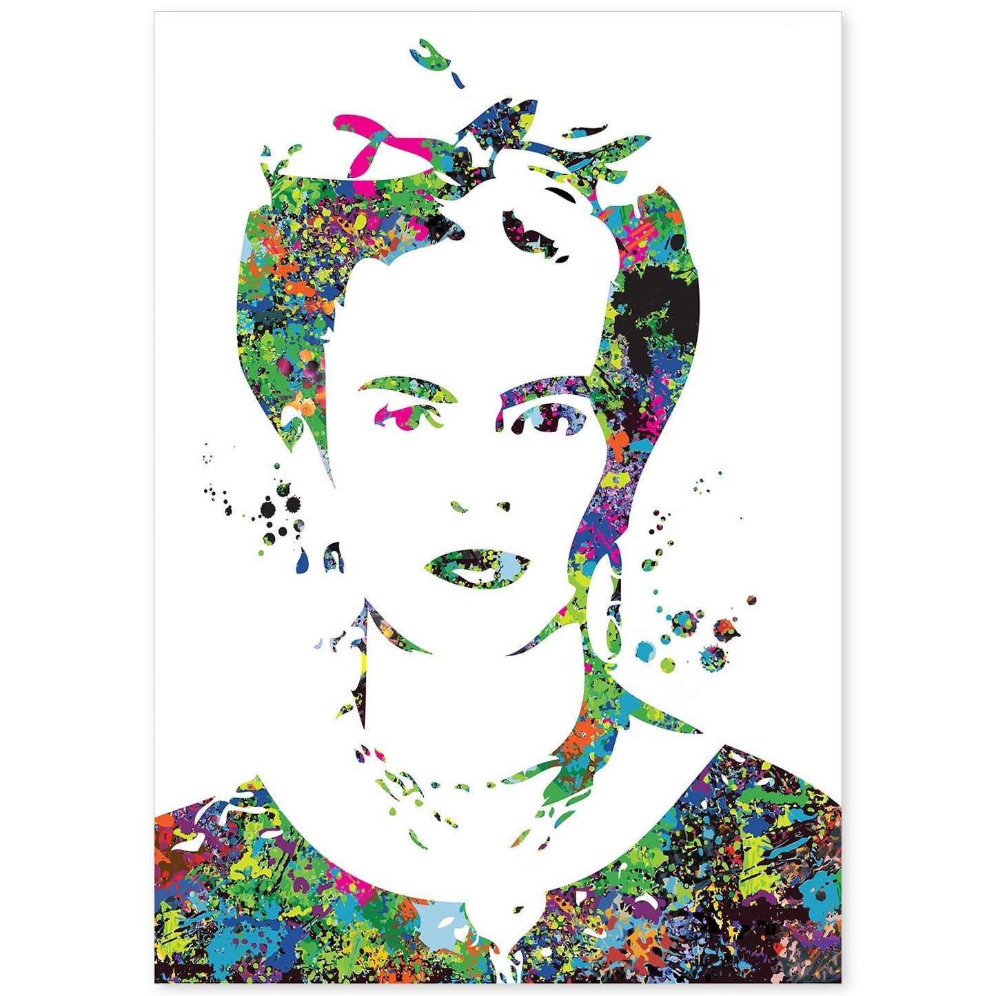 Poster de Frida Khalo estilo acuarela. Mix de láminas con estilo acuarela-Artwork-Nacnic-A4-Sin marco-Nacnic Estudio SL