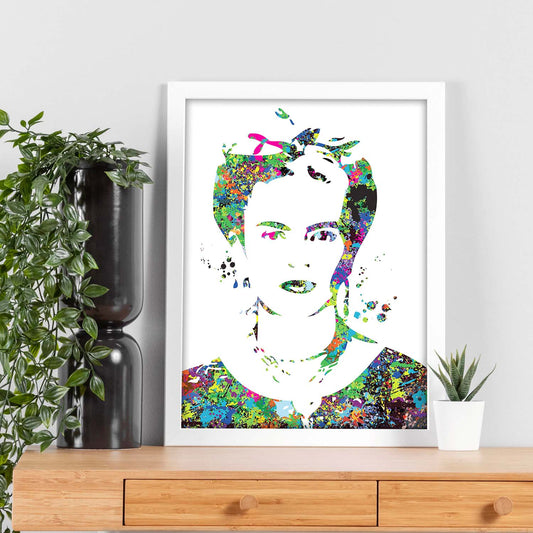 Poster de Frida Khalo estilo acuarela. Mix de láminas con estilo acuarela-Artwork-Nacnic-Nacnic Estudio SL