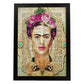 Poster de Frida verde. Láminas de personajes importantes. Posters de músicos, actores, inventores, exploradores, ...-Artwork-Nacnic-A3-Marco Negro-Nacnic Estudio SL