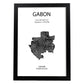 Poster de Gabón. Láminas de paises y continentes del mundo.-Artwork-Nacnic-A3-Marco Negro-Nacnic Estudio SL