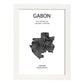 Poster de Gabón. Láminas de paises y continentes del mundo.-Artwork-Nacnic-A4-Marco Blanco-Nacnic Estudio SL