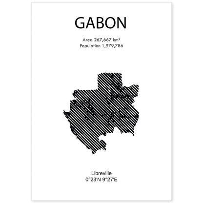 Poster de Gabón. Láminas de paises y continentes del mundo.-Artwork-Nacnic-A4-Sin marco-Nacnic Estudio SL